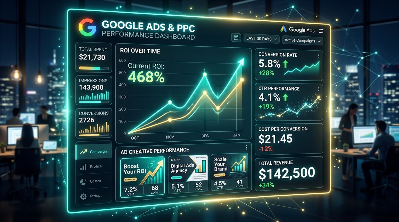 Google Ads and PPC Advertising Performance Dashboard